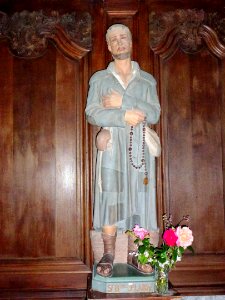 Lambres (Pas-de-Calais) église PA00108327, statue st Benoit Labre