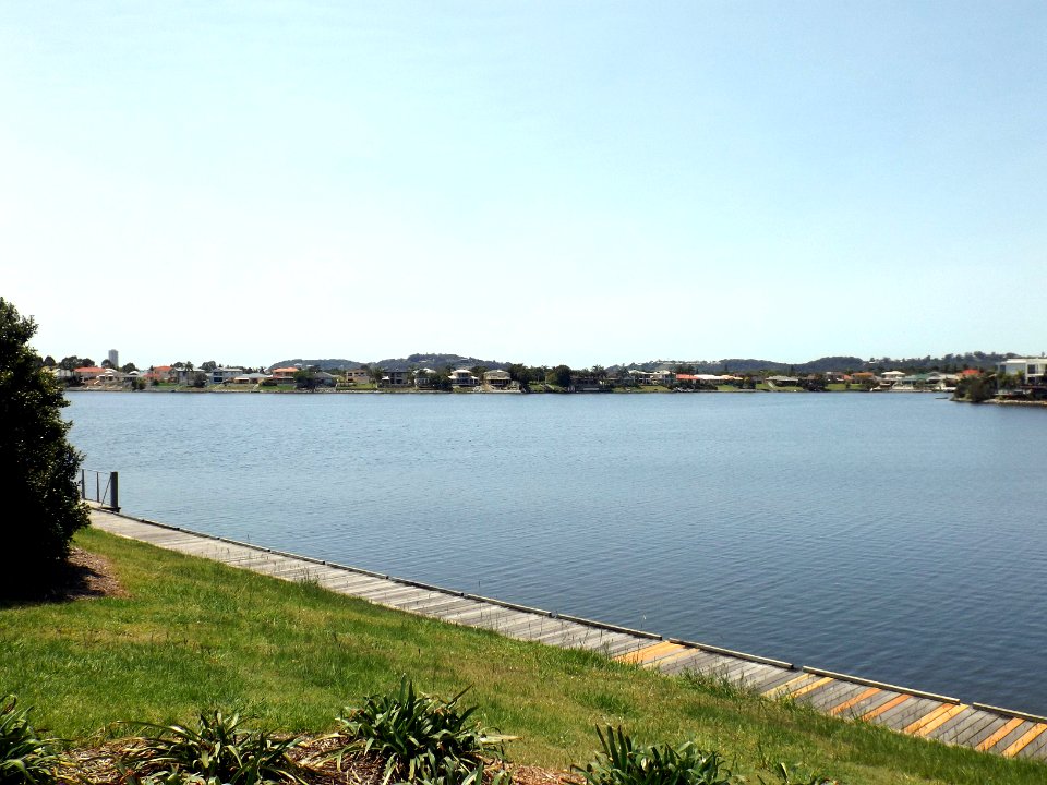 Lake Orr and houses 2 in Varsity Lakes, Queensland