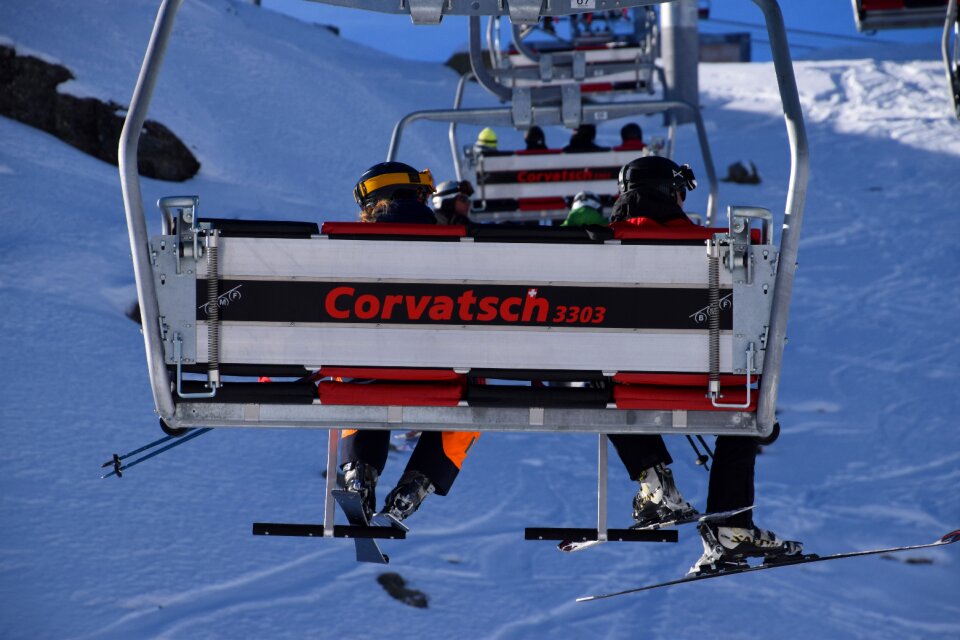 Mountain snow lift photo