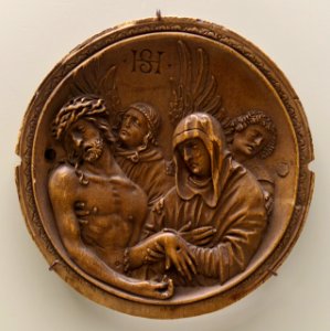 Lamentation over the Dead Christ, by Hans Schwarz, Augsburg, c. 1520, walnut wood - Bode-Museum - DSC03302