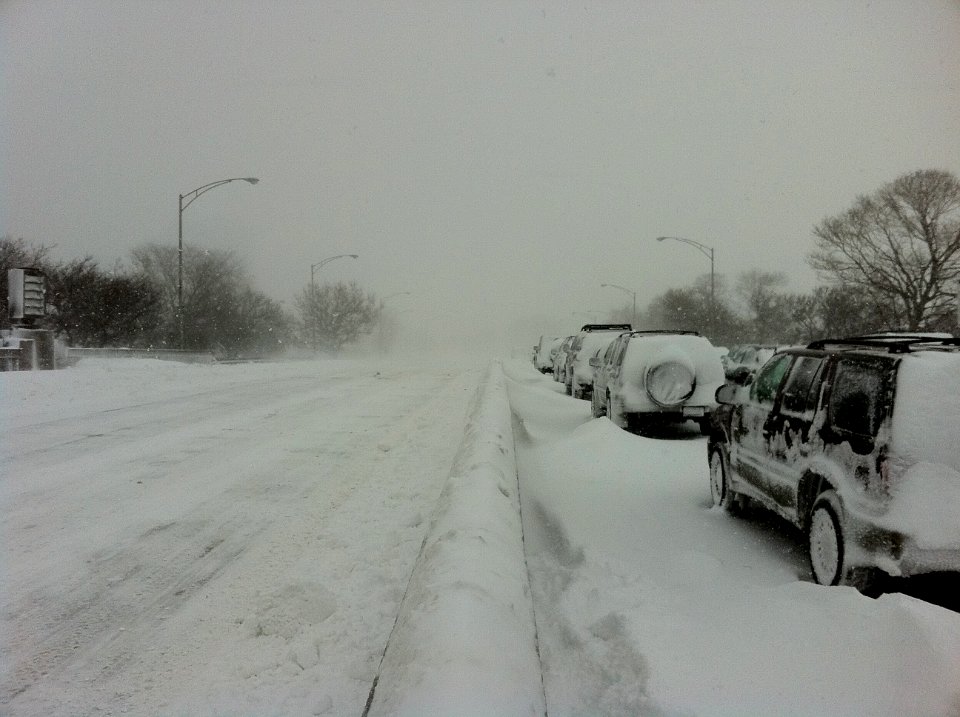 Lake Shore Drive feb 2 2011 chicago storm