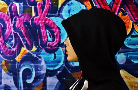 Mysterious graffiti street art