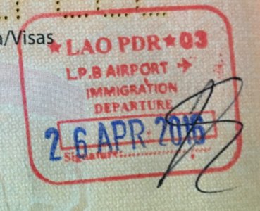 Luang Prabang Airport passport stamp departure 1 photo