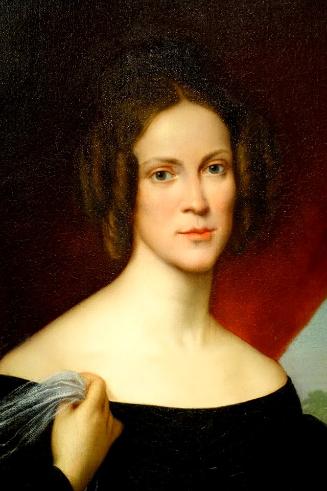 Lucy Dodge Allen by Antoine Chatelaine, detail, c. 1834, oil on canvas - Peabody Essex Museum - DSC06963