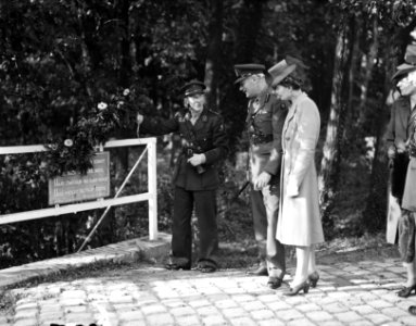 Luitenant-Generaal Sir Neil Methuen Ritchie aanwezig bij de onthulling van een , Bestanddeelnr 901-9282