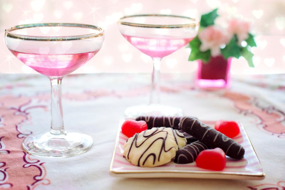 Chocolates wine pink