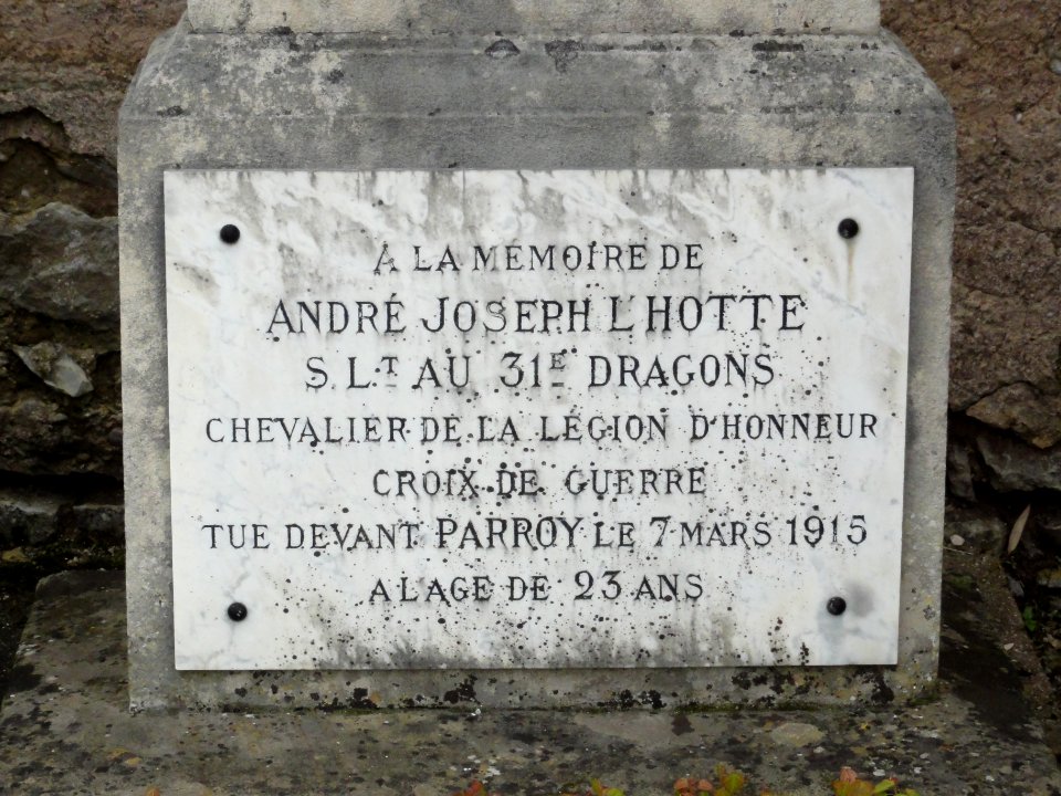 Lunéville (M-et-M) cimetière, plaque soldat 1915