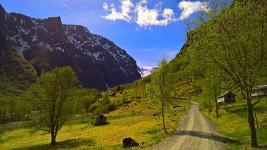 Sky fjord mountain