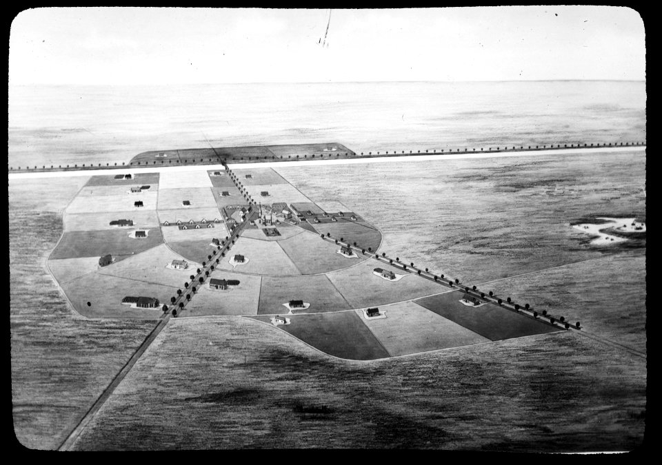 Luchtopname Het in de Peel in 1921 gestichte dorp Ysselsteyn (Limburg), Bestanddeelnr 194-0331