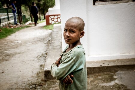 Poverty boy children