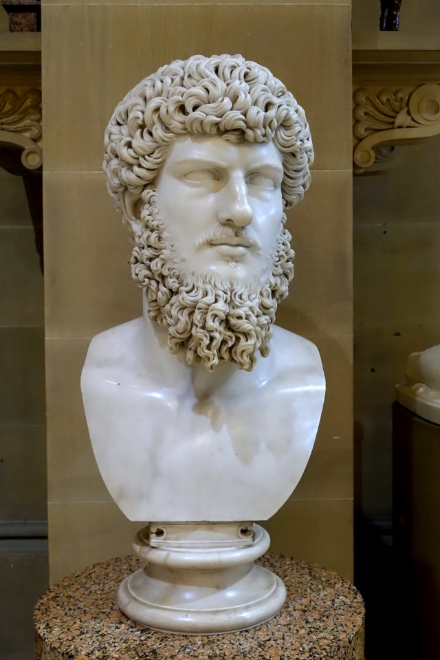 Lucius Verus, after the antique, 19th century copy, marble - Sculpture Gallery, Chatsworth House - Derbyshire, England - DSC03499
