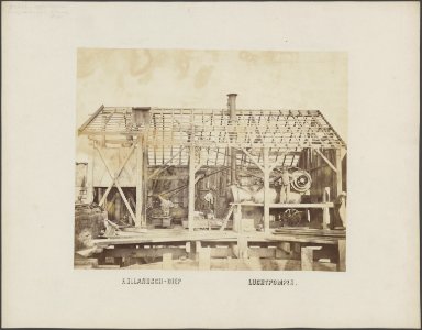 Luchtpompen, aangedreven door stoommachines, ingezet bij de bouw van de brug over het Hollandsch Diep, Bestanddeelnr 623