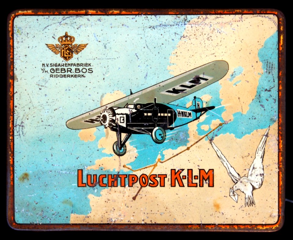Luchtpost-KLM sigarenblikje