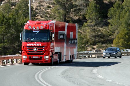 Highway red car mercedes