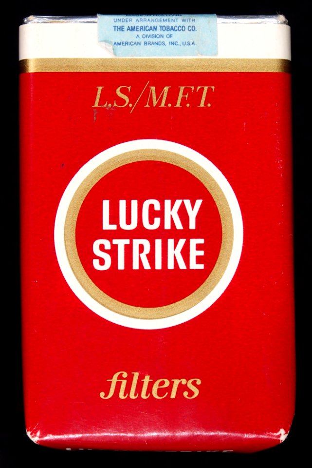 Lucky Strike cigarettes pack, back