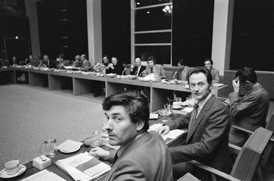 Loonoverleg in Den Haag minister Lubbers en Boersma vakbondsdelegatie, Bestanddeelnr 928-8386