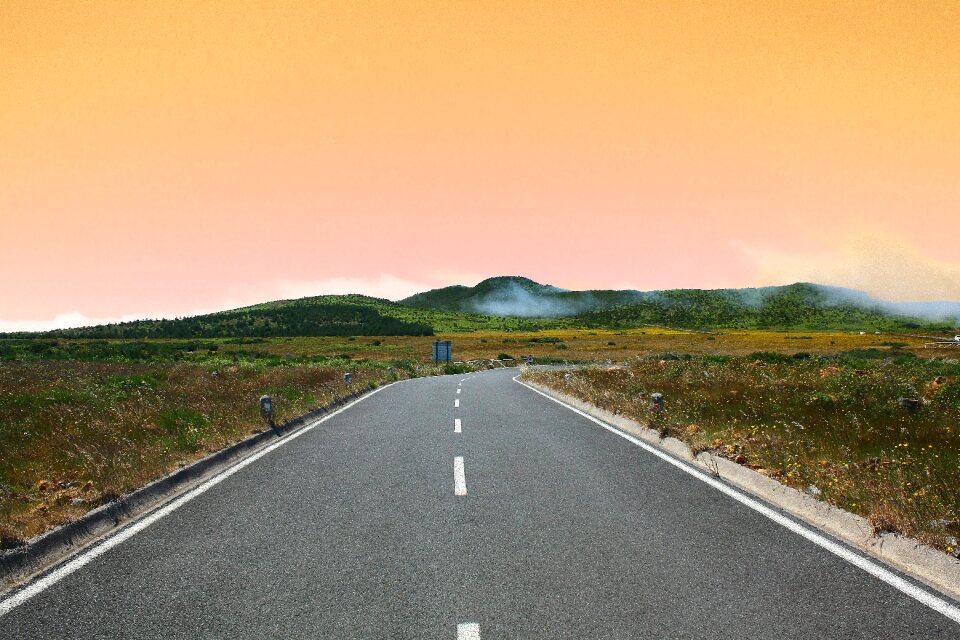 Road sky sunset