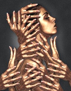 Women bronze hands photo