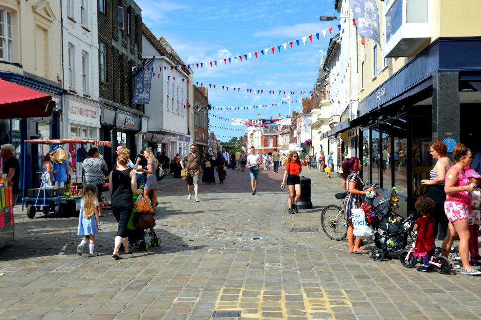 Looking down East Street from Chichester Cross