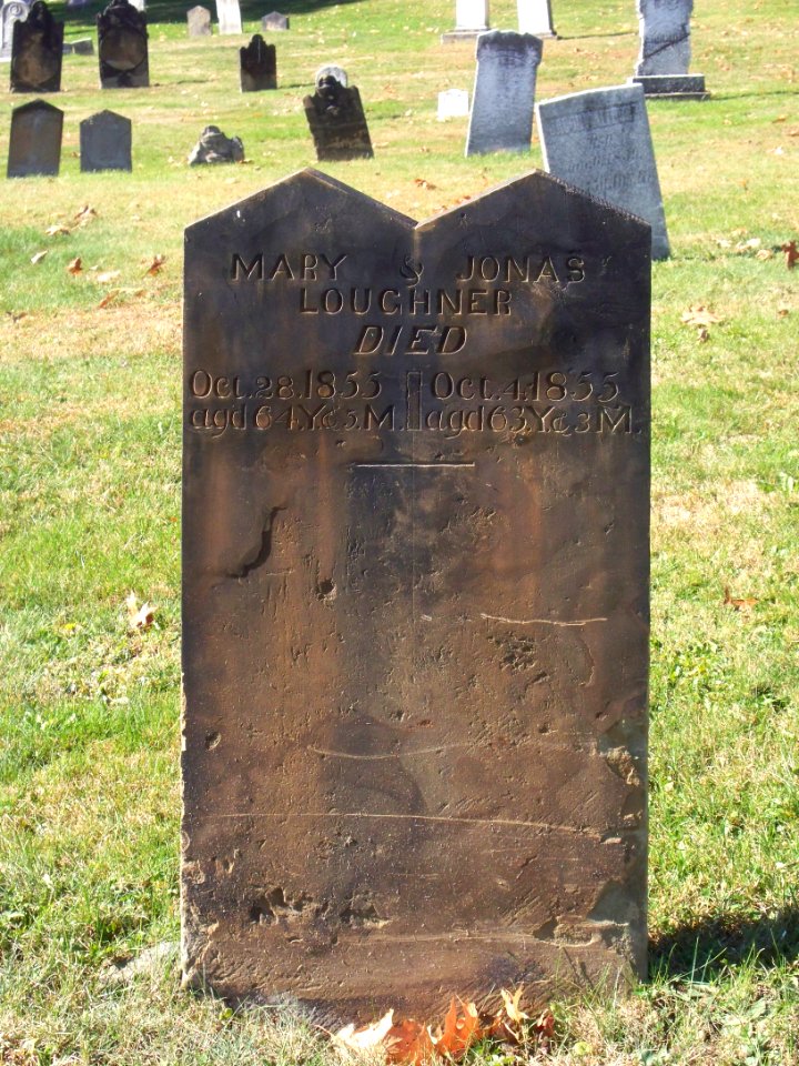 Loughner (Mary and Jonas), Brush Creek Cemetery, 2015-10-26, 01