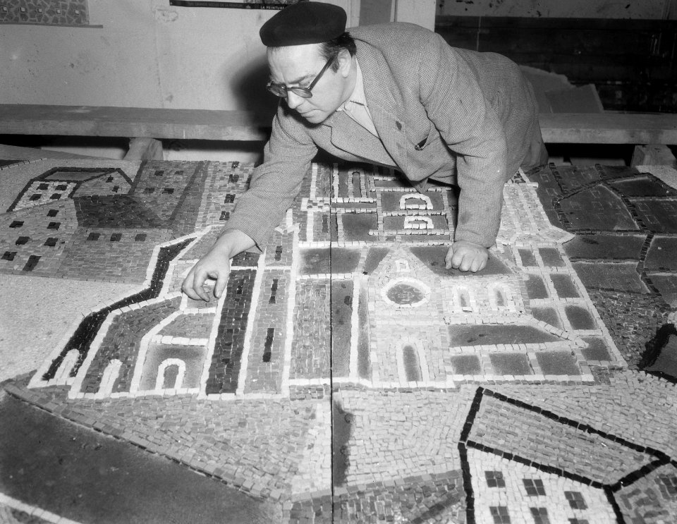 Louis van Roode maakt enorm mozaiek in Rotterdamse gevel, Bestanddeelnr 906-3464