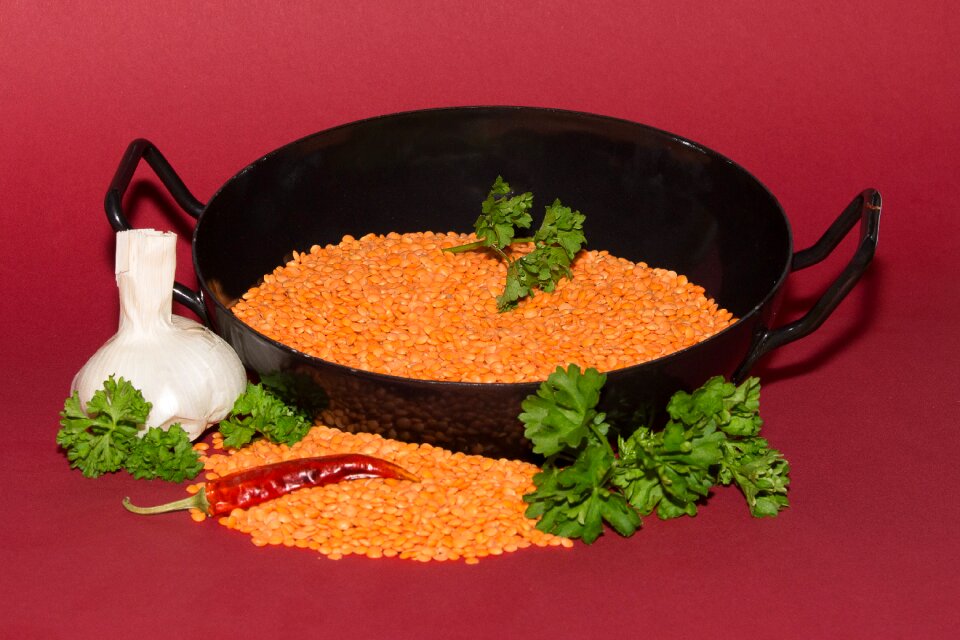 Cook red lentils vegetarian