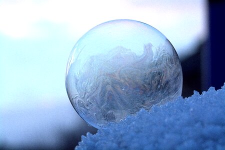 Frozen bubble frost structure photo