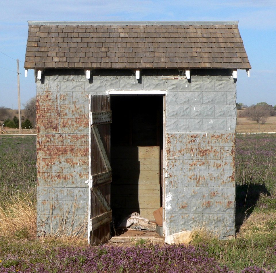 Lone Star School (Rush Co KS), shed from E 1