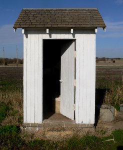 Lone Star School (Rush Co KS), outhouse from E 1