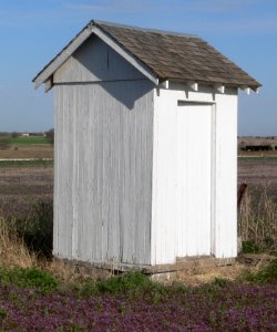 Lone Star School (Rush Co KS), outhouse from SE 1