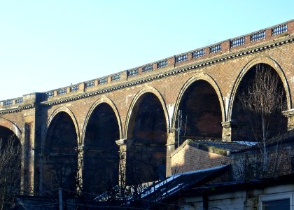London Road Viaduct seen from Preston Road, Brighton (Looking NNW) (December 2013)