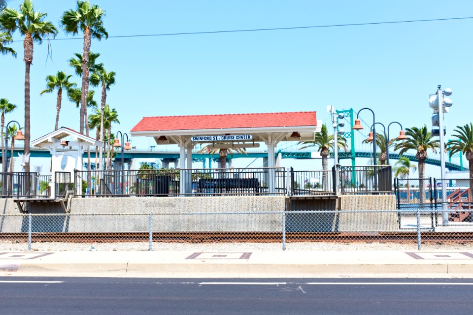 Long Beach Heritage Trolley at Long Beach California Swinford st Cruise Center station