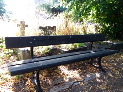 London - Brompton Cemetery, bench photo