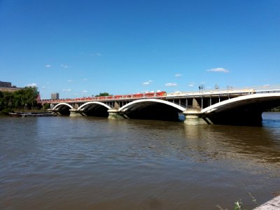 London - Battersea - Grosvenor bridge, with trains photo