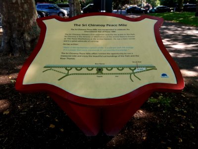 London - Battersea Park - The Sri Chinmoy Peace Mile plaque