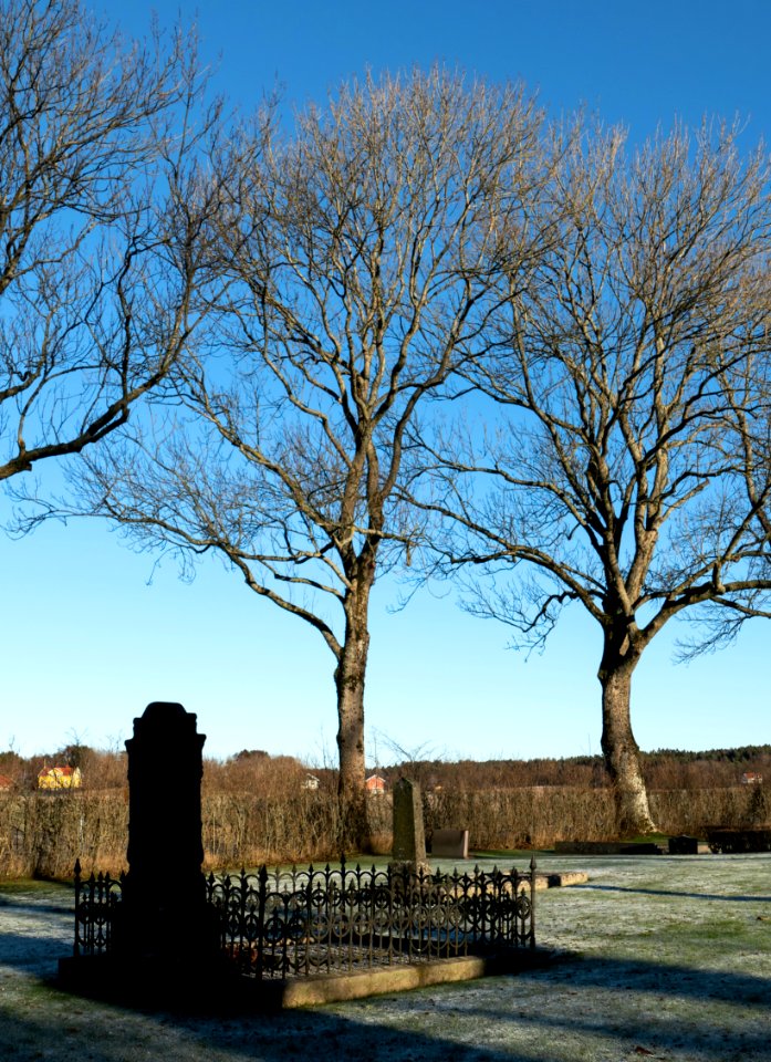 Lone frosty grave in Brastad old cemetery