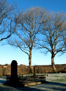 Lone frosty grave in Brastad old cemetery photo