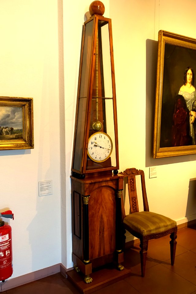 Longcase clock with a cone pendulum, by Joseph Kaspar Bollermann, Wurzburg, 1825 - Mainfränkisches Museum - Würzburg, Germany - DSC04499