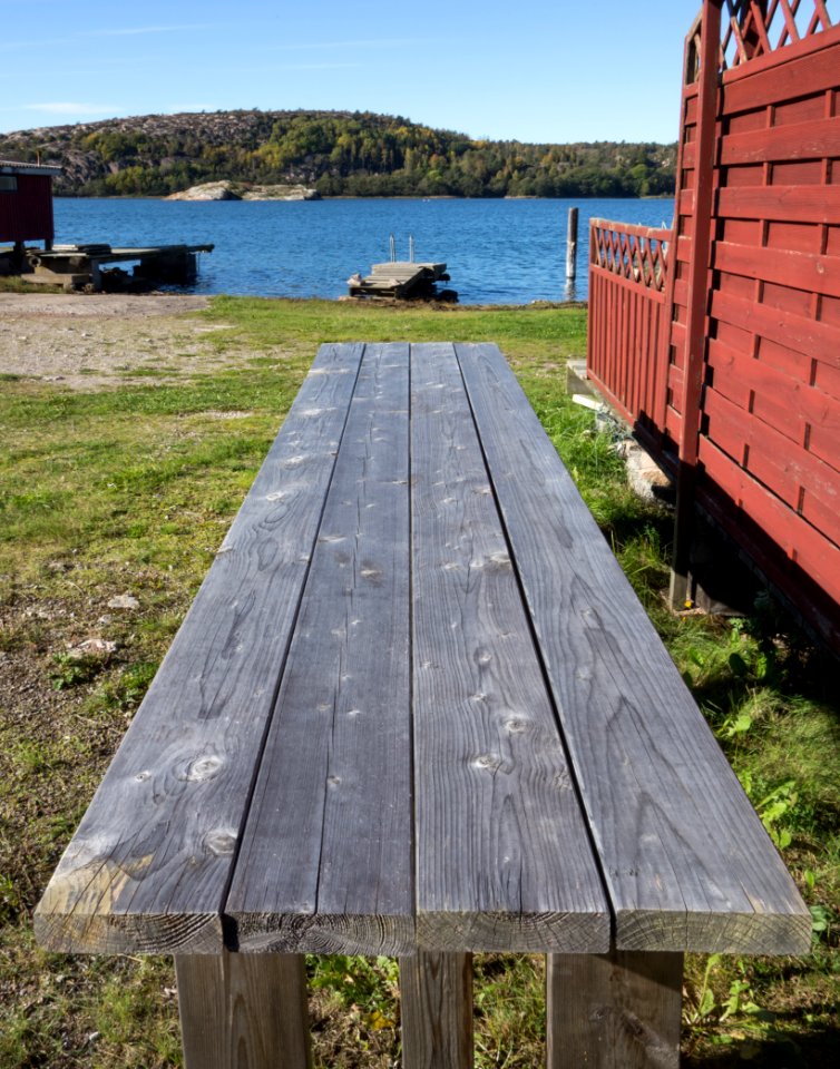 Long wooden table at Loddebo photo