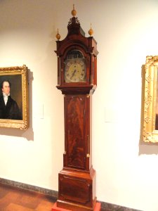 Longcase Clock by Thomas Brett, London, England, 1765, mahogany case with oak - Museum of Fine Arts, Springfield, MA - DSC03947