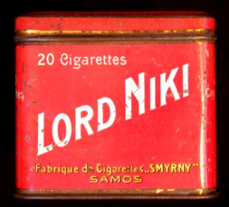 Lord Niki cigarettes tin, front