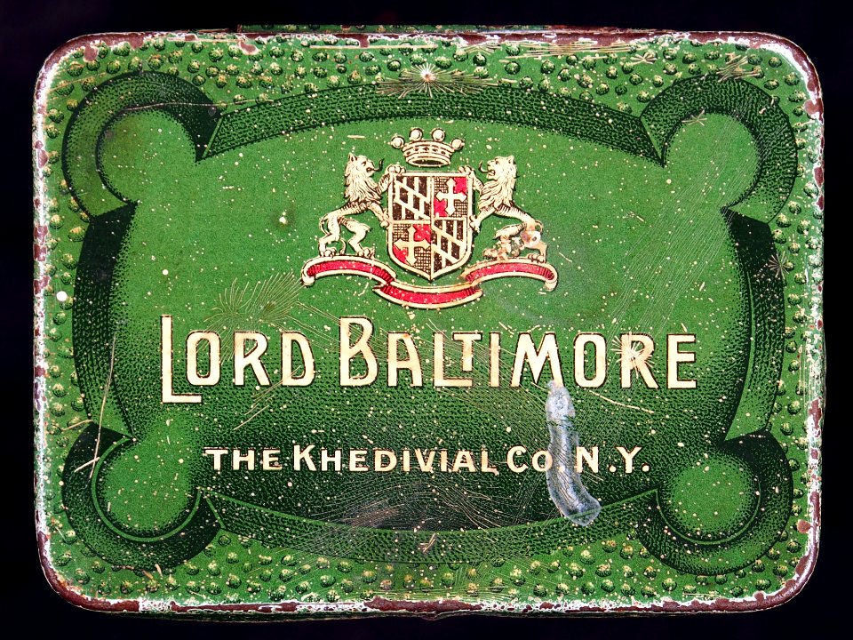 Lord Baltimore cigarettes tin, The Khedivial Co NY
