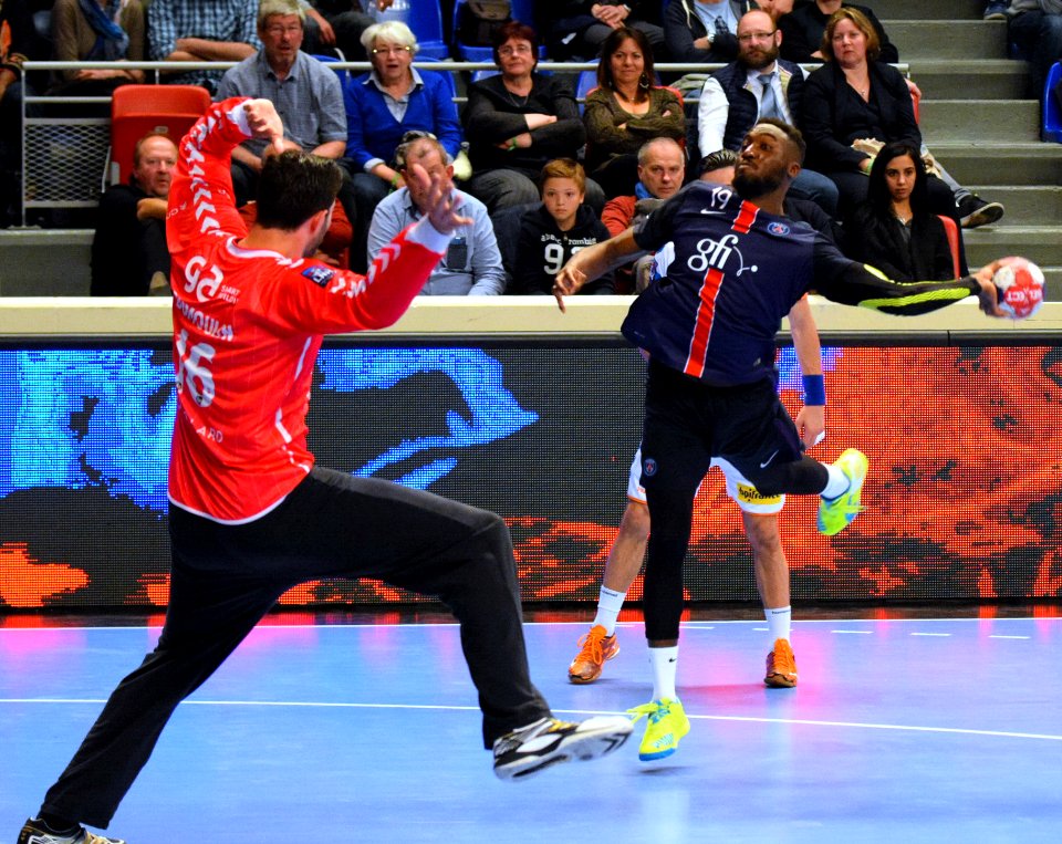 Luc Abalo et Cyril Dumoulin-20160416-PSG-TOULOUSE 3