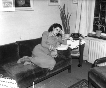 Luc Van Dam thuis echtgenote aan de telefoon, Bestanddeelnr 903-2235