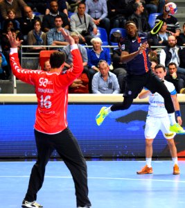 Luc Abalo et Cyril Dumoulin-20160416-PSG-TOULOUSE 2