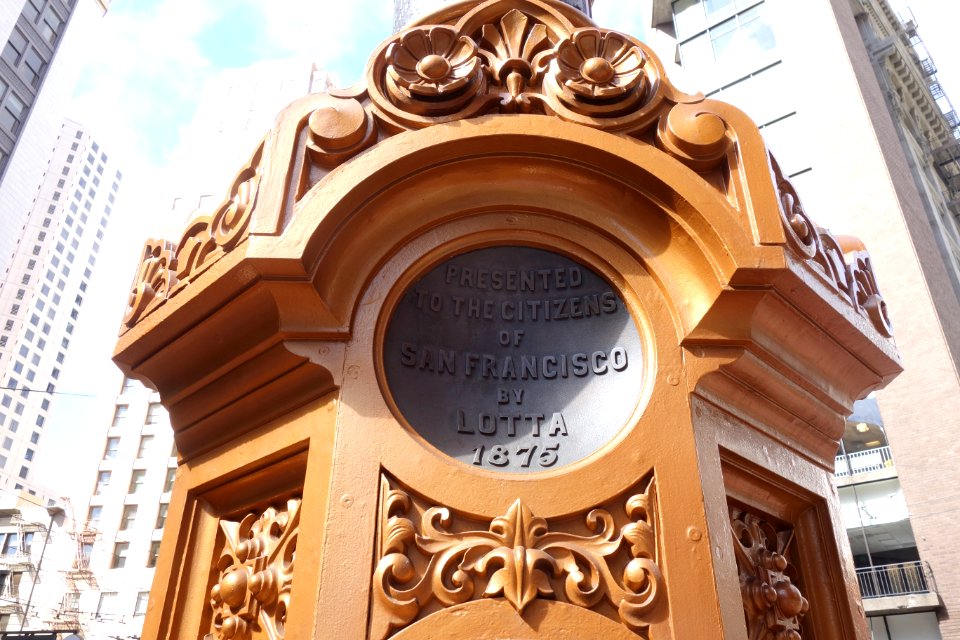 Lotta's Fountain detail - San Francisco, CA - DSC03506