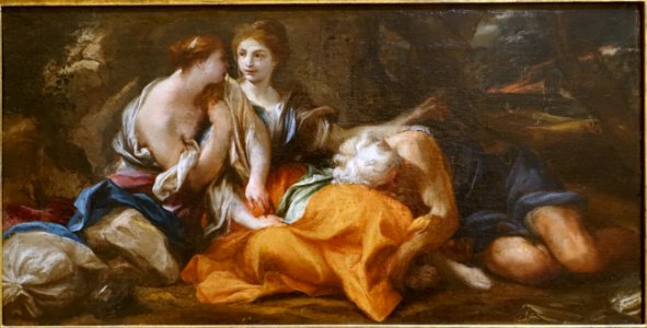 Lot and His Daughters, by Gregorio De Rerrari, Genoa, c. 1675-1680, oil on canvas - Blanton Museum of Art - Austin, Texas - DSC07978