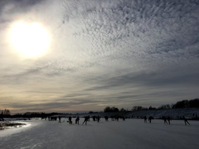 Lower course winter riverscape (Bemmel, Netherlands)