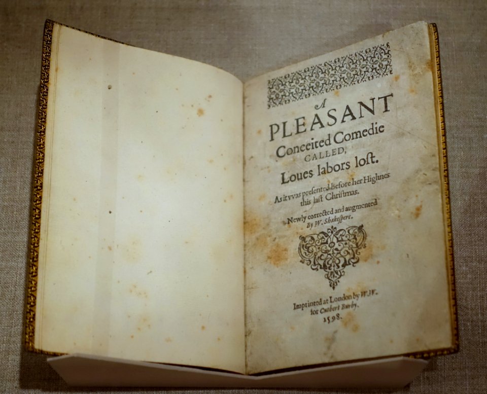 Love's Labors Lost, by William Shakespeare, London, printed by William White for Cuthbert Burby, 1598 - Princeton University Art Museum - DSC07062