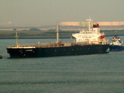 LOUISE - IMO 9417763 - Callsign A8QJ4 p2 approaching Port of Rotterdam, Holland 07-May-2006